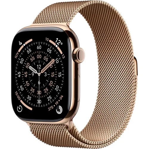 Apple - Apple Watch Series 11 GPS + Cellular 46mm Titanio oro con Correa Milanese Loop Oro (S-M).
