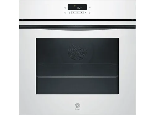 Horno a vapor - Balay 3HD5829B3, Multifunción, Pirolítico, 71 l, Función Freidora de Aire, Control Deslizante, 60 cm, Cristal Blanco