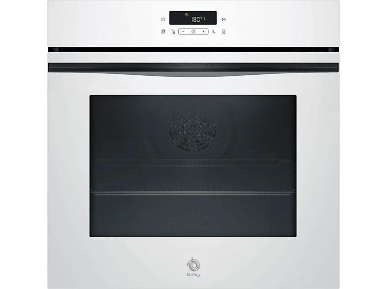 Horno a vapor - Balay 3HD5829B3, Multifunción, Pirolítico, 71 l, Función Freidora de Aire, Control Deslizante, 60 cm, Cristal Blanco
