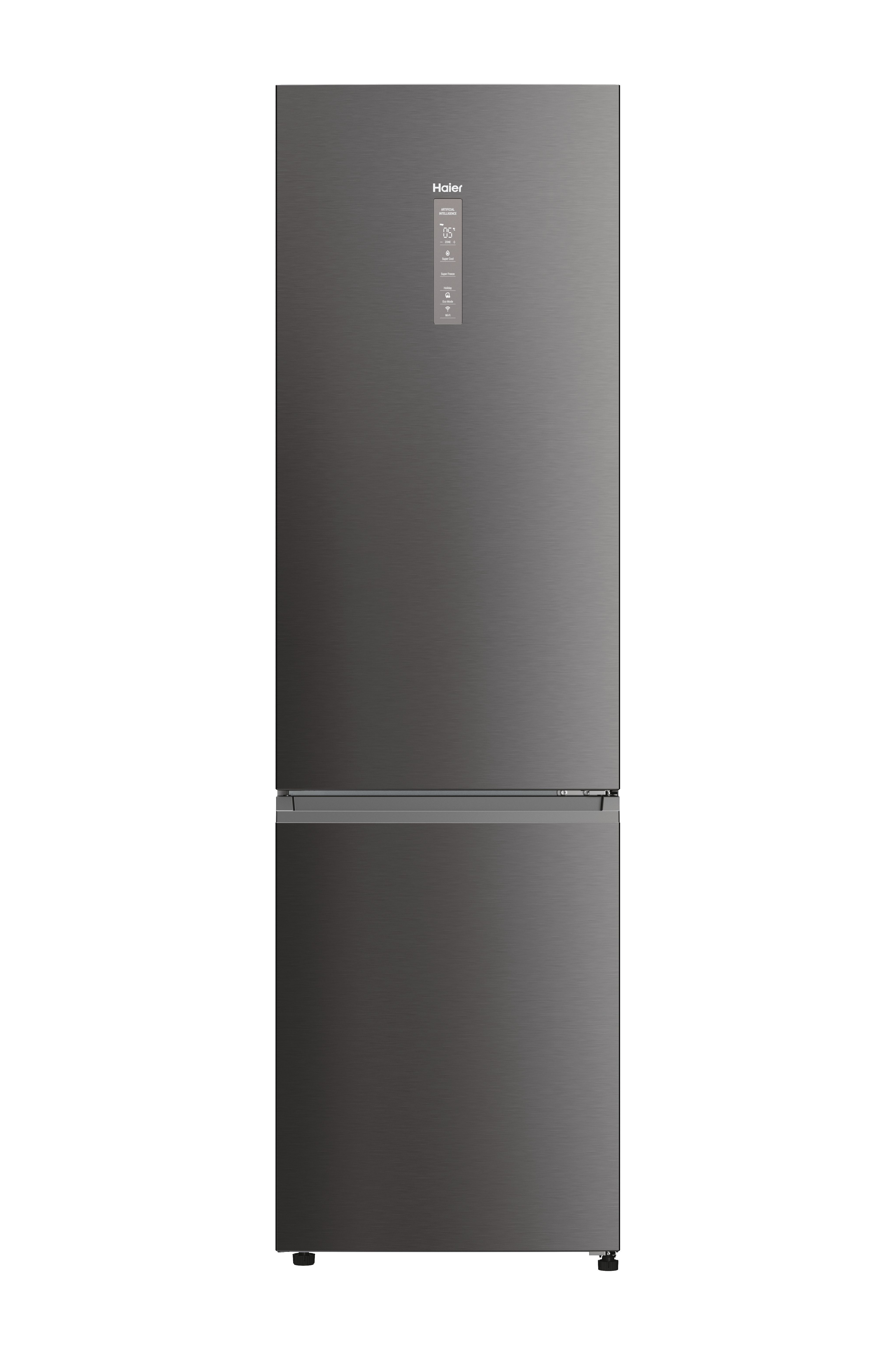Frigorífico combi - Haier 2D 60 Series 5 Pro HDPW5620ANPD, No Frost, 205 cm, 409 l, Motor Inverter, Wi-fi, Dark Inox