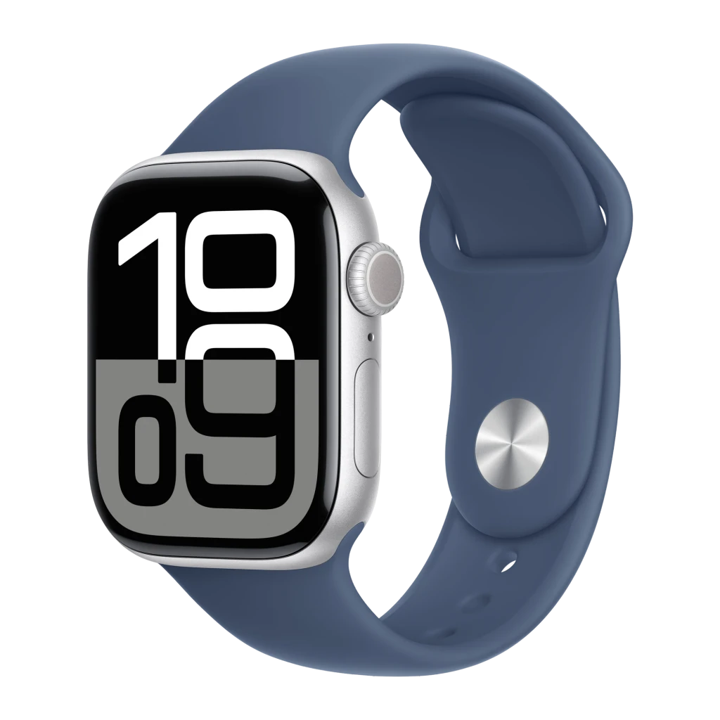 Apple Watch Series 10 GPS 42mm Plata correa deportiva Azul S/M