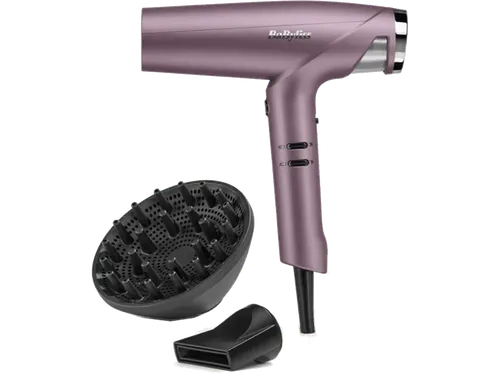 Secador - Babyliss Futura D6051DE, 1600 W, 3 Ajustes de Temperatura, Velocidades, Difusor incluido, Morado