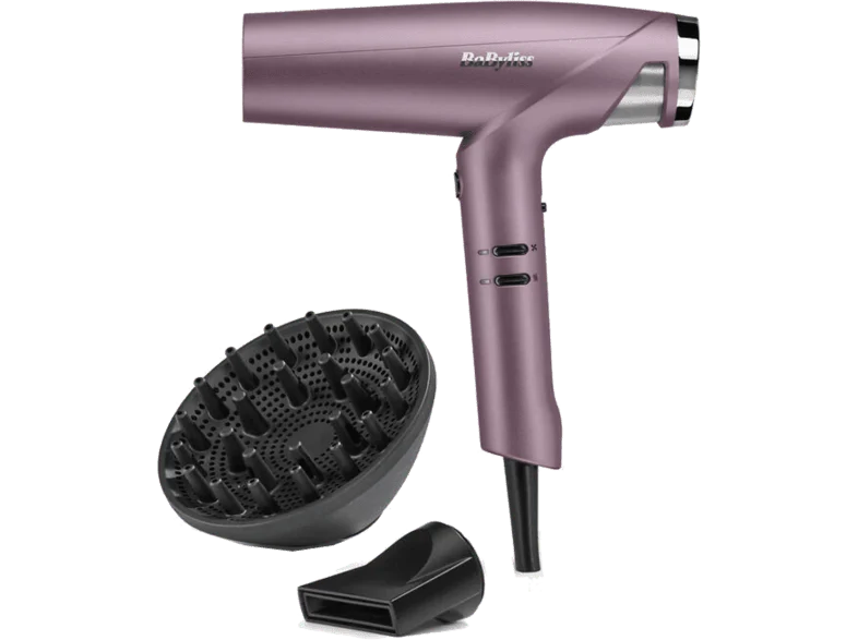 Secador - Babyliss Futura D6051DE, 1600 W, 3 Ajustes de Temperatura, Velocidades, Difusor incluido, Morado