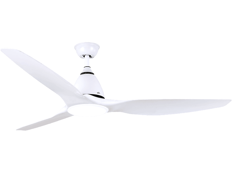Ventilador de techo con luz - ok. OCF 132524 ES, 18 W, 6 velocidades, Mando a distancia, Blanco