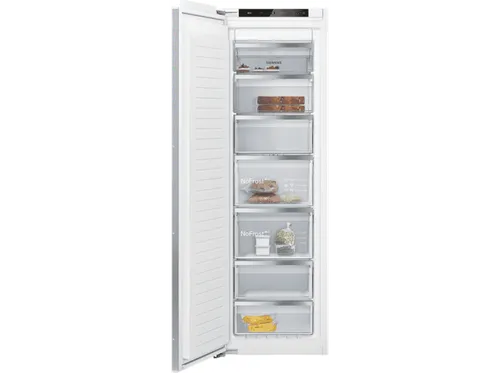 Congelador vertical - Siemens GI81NACE0, Serie IQ500, 212 l, 177.2 cm, No Frost, Cierre SoftClose, Sin panelar