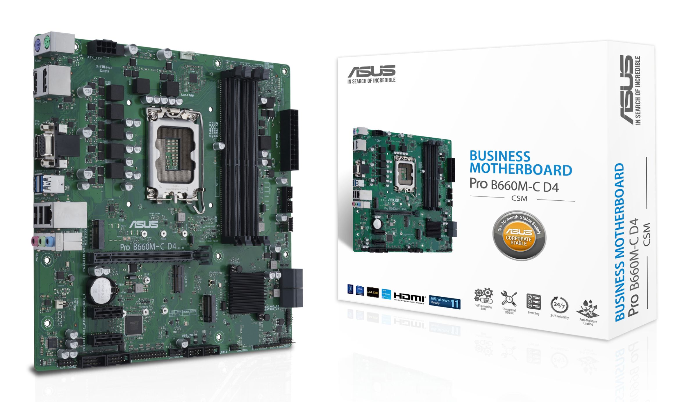 ASUS PRO B660M-C D4-CSM Intel B660 LGA 1700 micro ATX 90MB19B0-M1EAYC