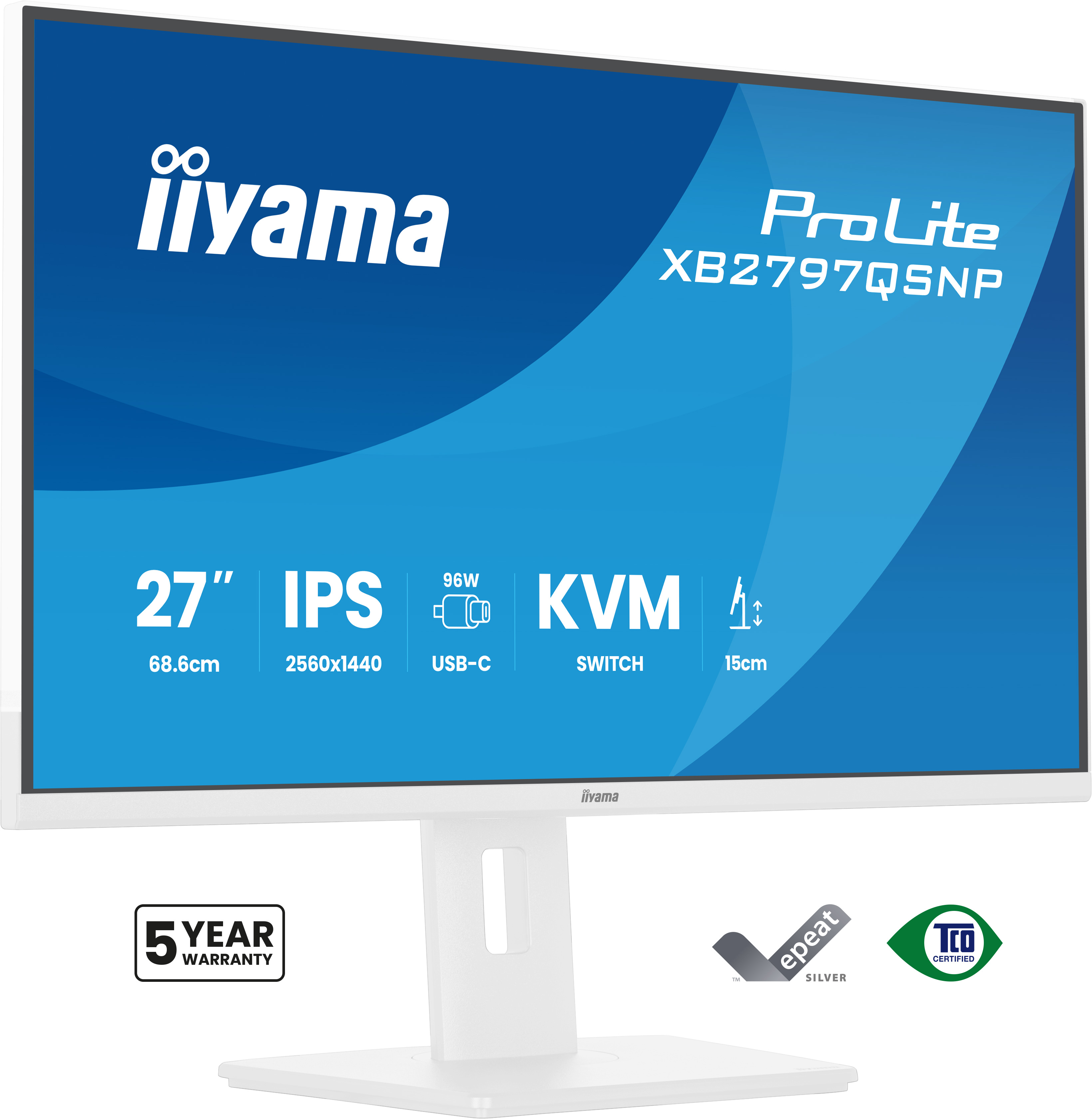 iiyama XB2797QSNP-W1 Monitor ProLite 27" IPS QHD 350cd XB2797QSNP-W1