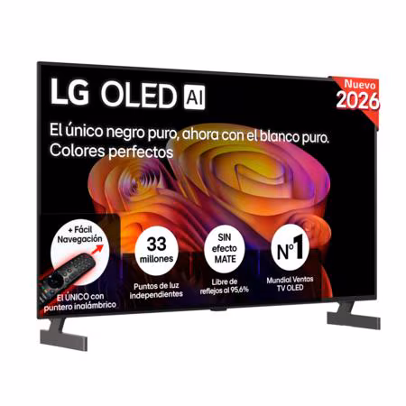 TV OLED 48" - LG OLED48B6ELC, 4K, Procesador Inteligente α8 AI Processor 4K Gen3, Smart TV, DVB-T2 (H.265), Negro