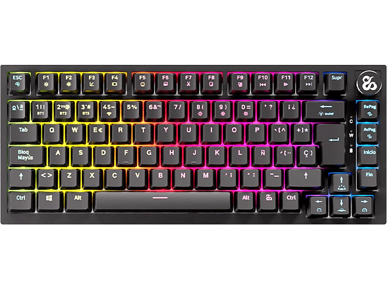 Teclado gaming - Newskill Pyros Pro, Bluetooth, Antighosting 100%, Hotswap, Switches Outemu Red, Iluminación RGB, Negro