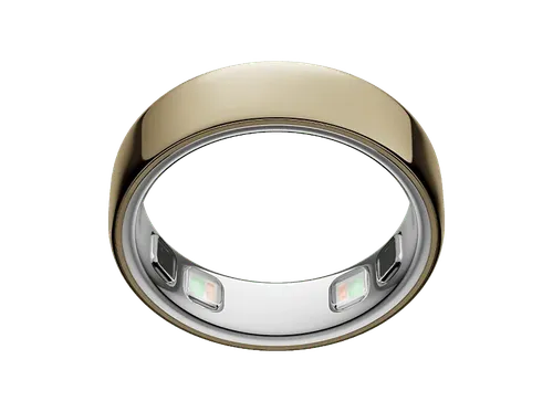 Anillo inteligente - Oura Ring 5, Talla 8, Hasta 9 días autonomía, Bluetooth, 50 métricas de salud, Titanio, Oro