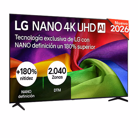 Smart TV LG NANO 4K UHD AI NU80 85 pulgadas 4K 2026 - 85NU800B6LA