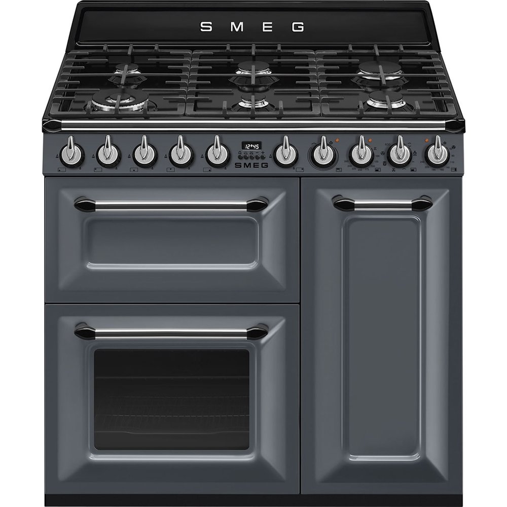 Smeg - Cocina compacta gas Smeg 90 cm, 3 cavidades de horno - TR93GR.
