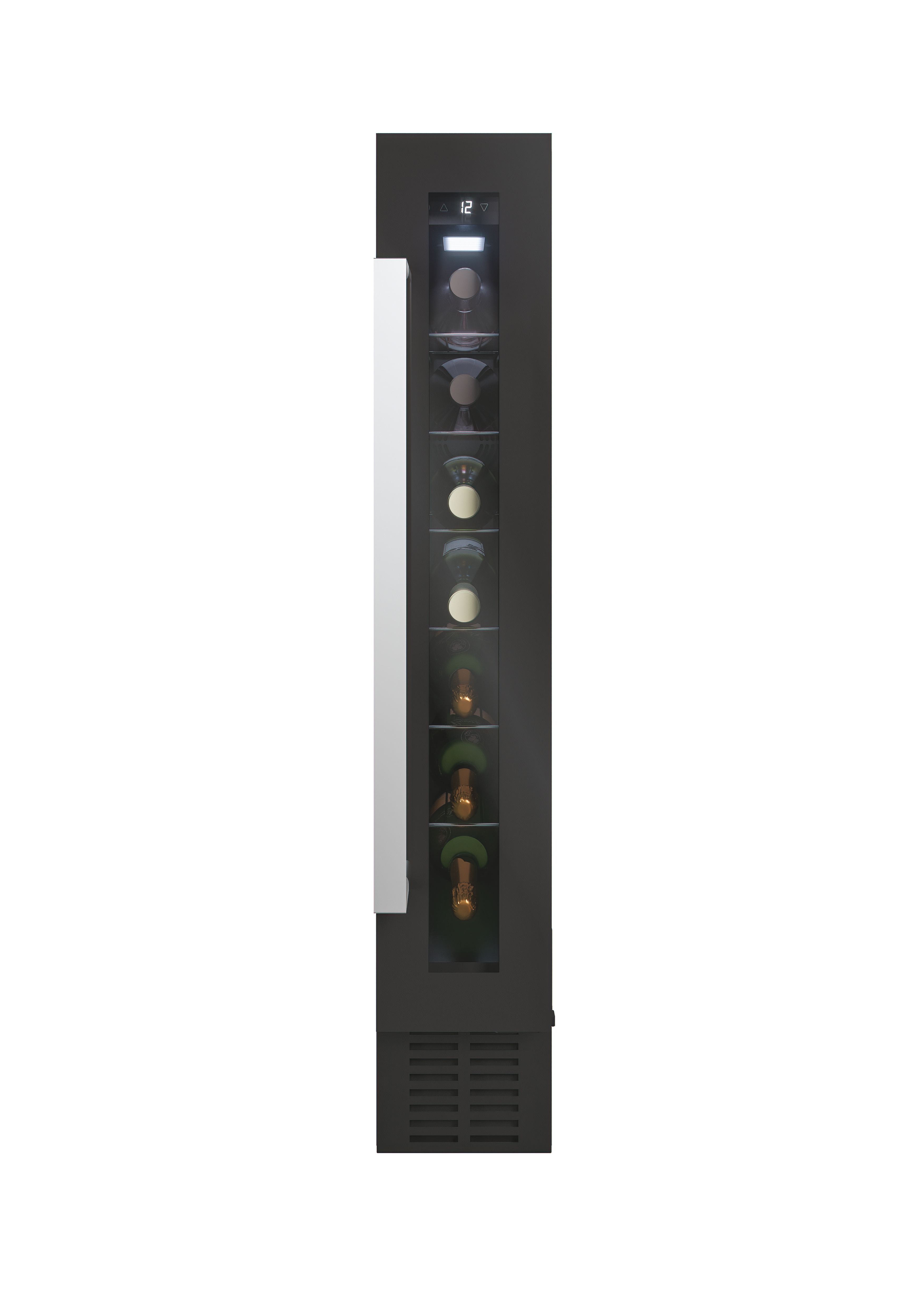 Vinoteca integrable - Candy CCVB 15/1, 20l, 7 botellas, 88cm, Cristal Anti-UV, Antivibraciones, Negro