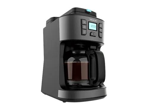 Cafetera de goteo - Cecotec Coffee 66 Grind & Drop, 12 tazas, 1086 W, Programable, Capacidad 1.8 L, Tecnología ExtremeAroma, Grey