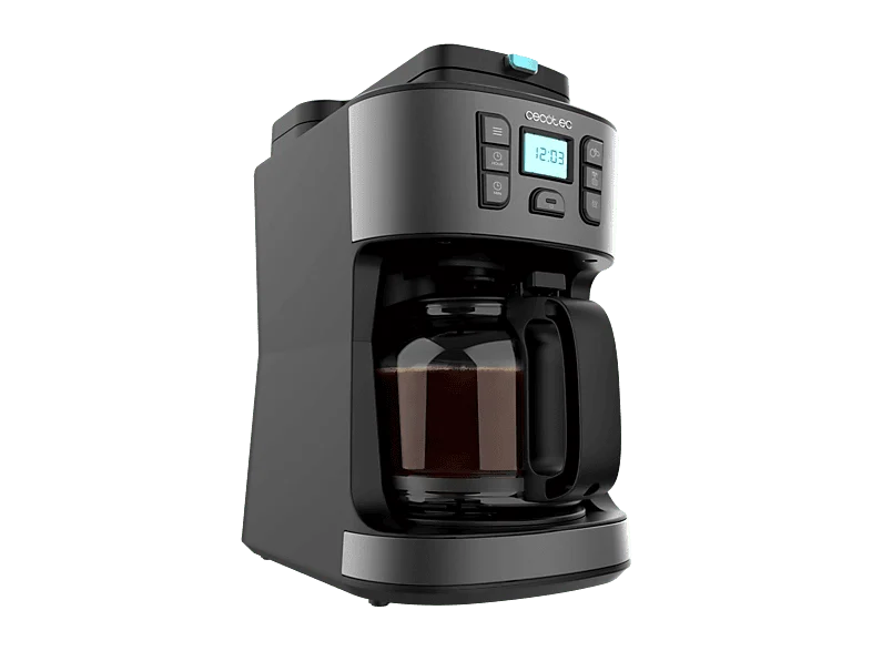 Cafetera de goteo - Cecotec Coffee 66 Grind & Drop, 12 tazas, 1086 W, Programable, Capacidad 1.8 L, Tecnología ExtremeAroma, Grey