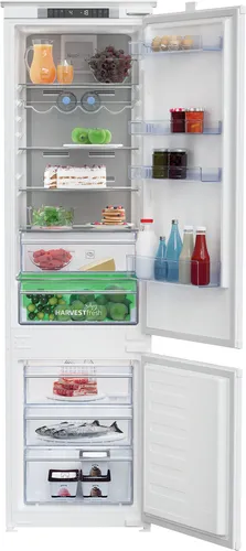 Frigorífico combi integrable - Beko BCNA306E4SN, Neo Frost Dual Cooling, 193.5 cm, 306 l, Tecnología HarvestFresh, Sin panelar