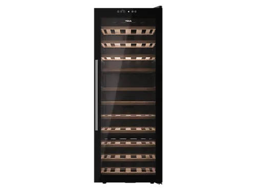 Vinoteca - Teka RVF 10032 GBK, Cíclico, 32 Botellas, LED, Puerta Reversible, Doble Cristal TintadoNegro