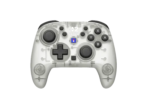 Mando Nintendo Switch 2 - Hori Horipad Turbo, Compatible con 2, Inalámbrica, Palancas analógicas TMR, Función 10h, Blanco hielo