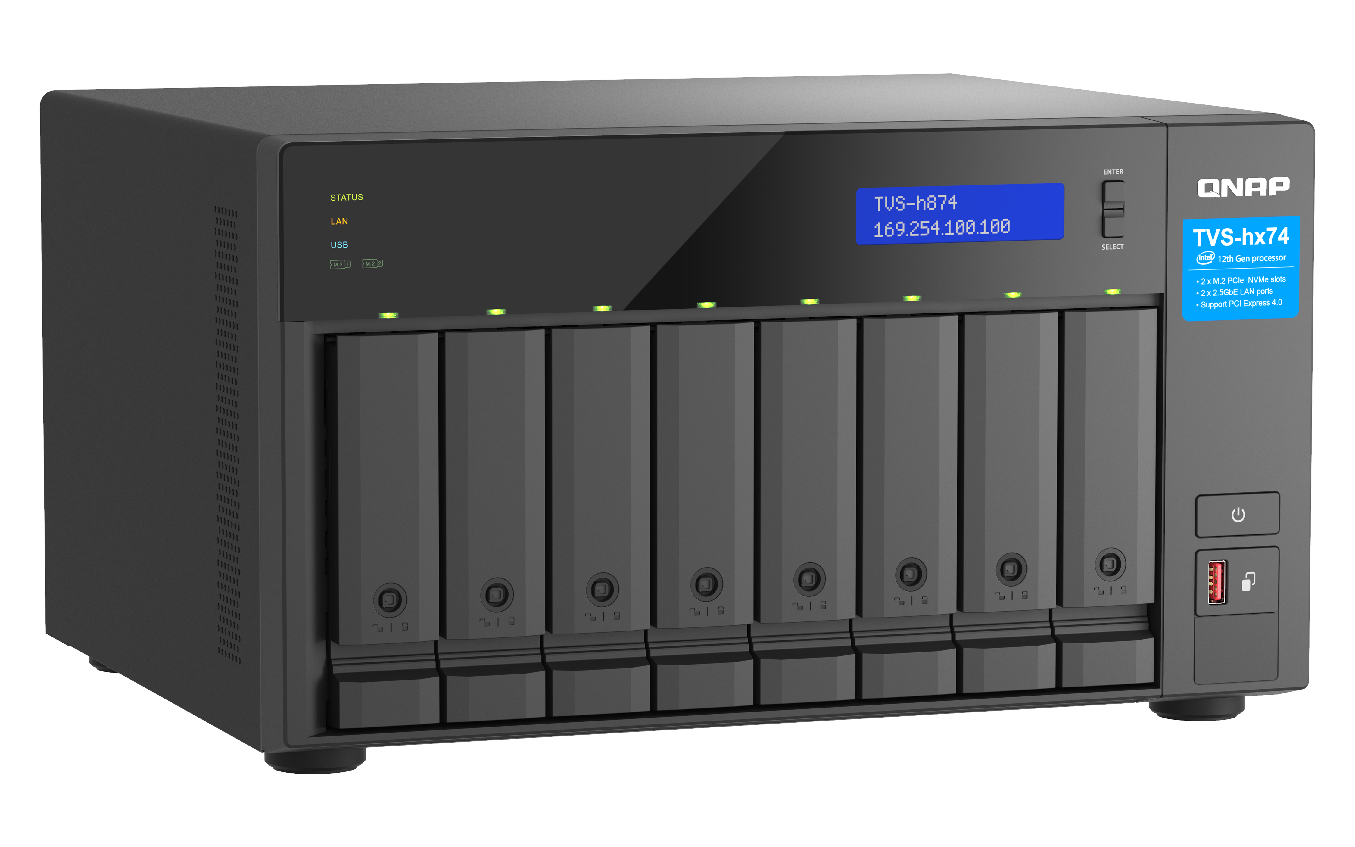 QNAP TVS-H874T-I9-64G servidor de almacenamiento NAS TVS-h874T-i9-64G: imagen 3