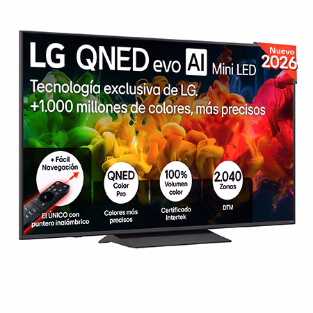 TV QNED Mini LED 65" - LG 65QNED81B6A, UHD 4K, Procesador Inteligente α7 AI Processor 4K Gen9, Smart TV, DVB-T2 (H.265), Negro