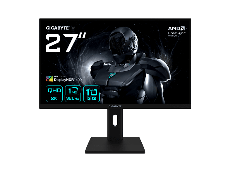 MONITOR GIGABYTE 27" G27Q3,SS IPS,2560X1440 (QHD),16:9,0.5MS,IPS,1000:1,210HZ,2HDMI+1DP+1USB2.0+1 TYPE C,AJUSTABLE,NEGRO