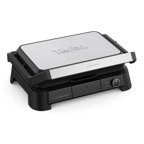 Tefal SuperGrill 3 en 1 XL, Grill, Barbacoa y Horno, 2200 W, Termostato Regulable, Superficie Amplia, Inox