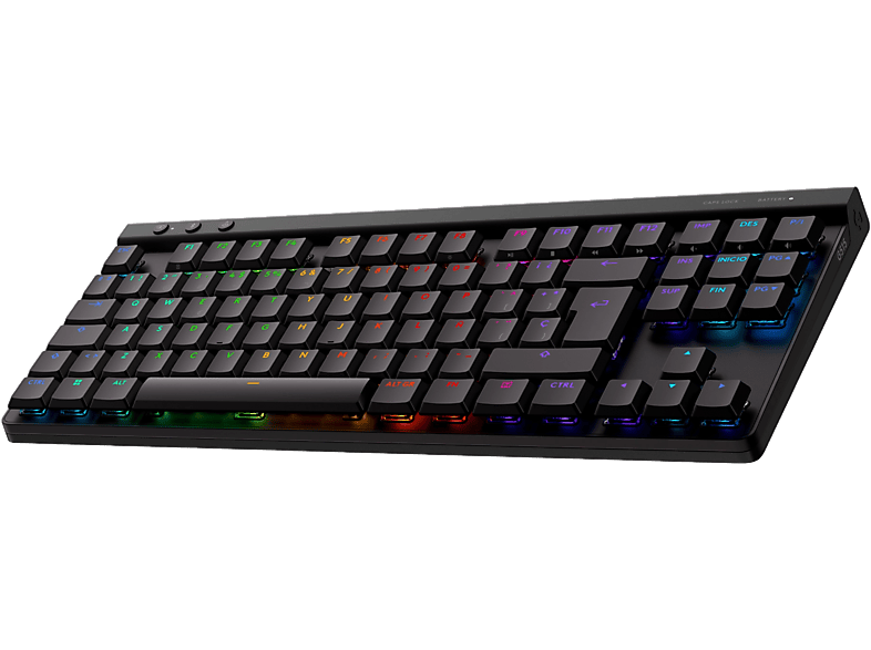 Teclado gaming - Logitech G G515 Lightspeed TKL, Bluetooth, USB, Cable, RGB Lightsync, Teclas PBT, Interruptores táctiles, Personalizable, Negro