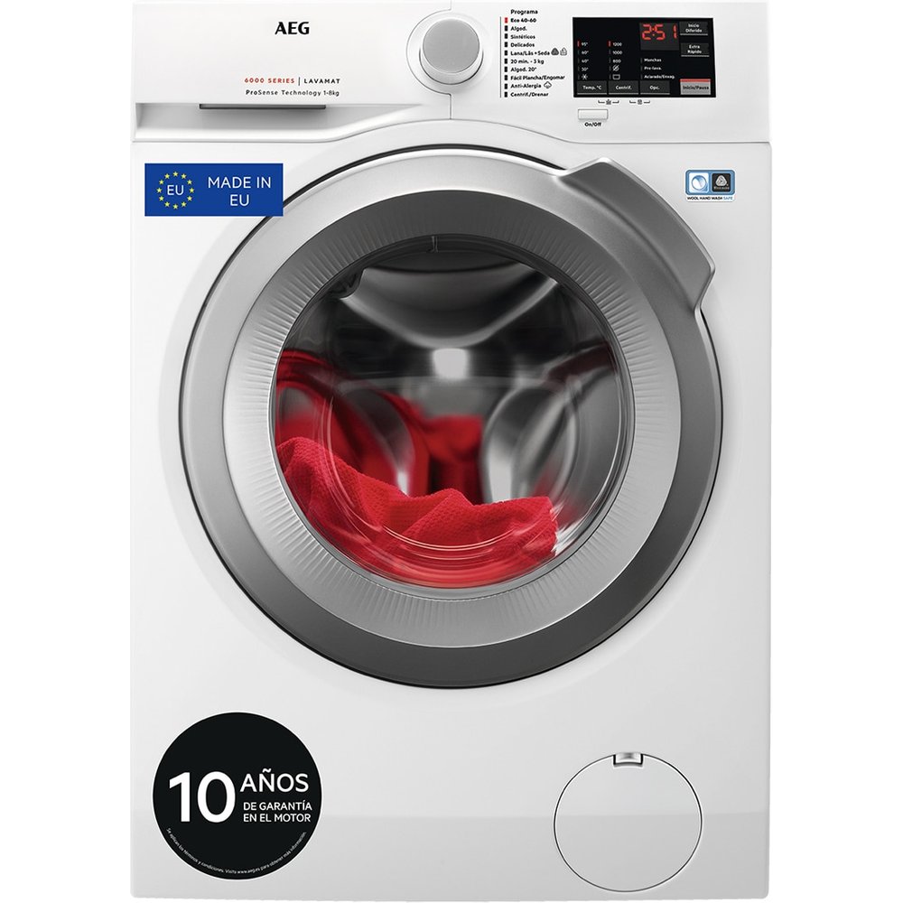 AEG Lavadora de libre instalación Serie 6000 ProSense® de 8.0 kg LFA6I8275A