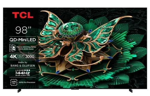 TV QD-Mini LED 98" - TCL 98C7K, 4K HDR Premium 3000nits, FALD, Smart con Google TV, Dolby Vision IQ·Atmos, 144Hz