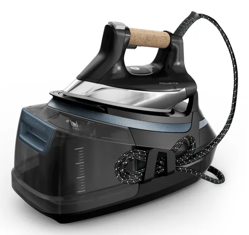 Centro de planchado - Rowenta Eco Steam Pro DG9662F0, 2800 W, 8 bar, 150 g/min, Golpe Vapor 600 1.3 L, Suela Microsteam 400 HD 3D Laser, Negro