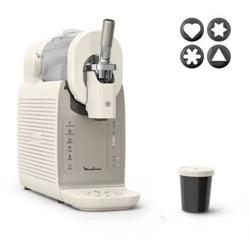 Moulinex Heladera Freezi, Prepara helados y bebidas heladas al momento, 5 programas automáticos, Silenciosa, 8 raciones, Blanca