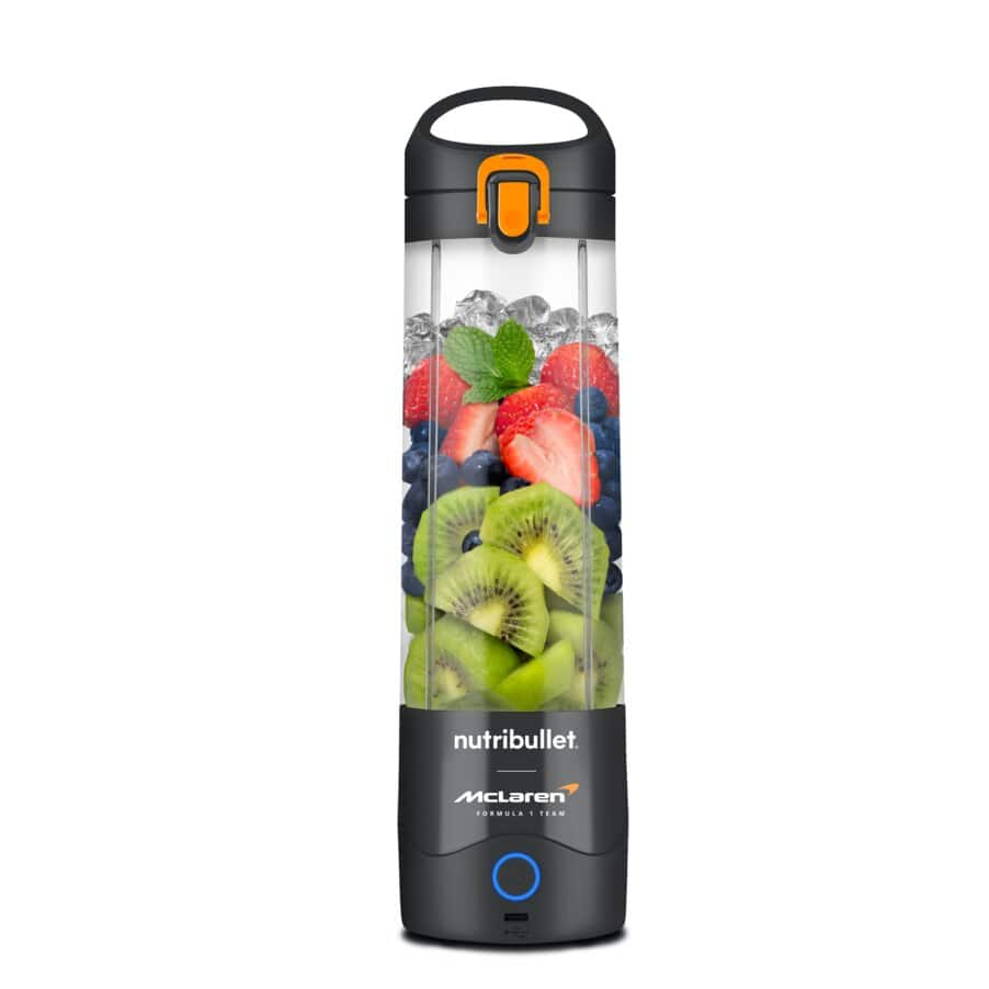 Batidora de vaso - nutribullet McLaren F1 Team Portable, Personal, Vaso portátil, 0.475 l, Carga USB-C, 2000 mAh, Gris/Papaya