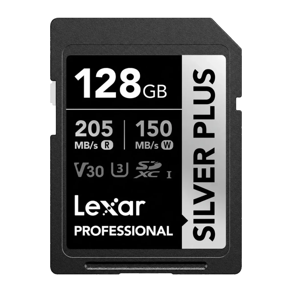 Tarjeta de memoria Lexar Professional Silver Plus SDXC 128GB V30 U3 UHS-I