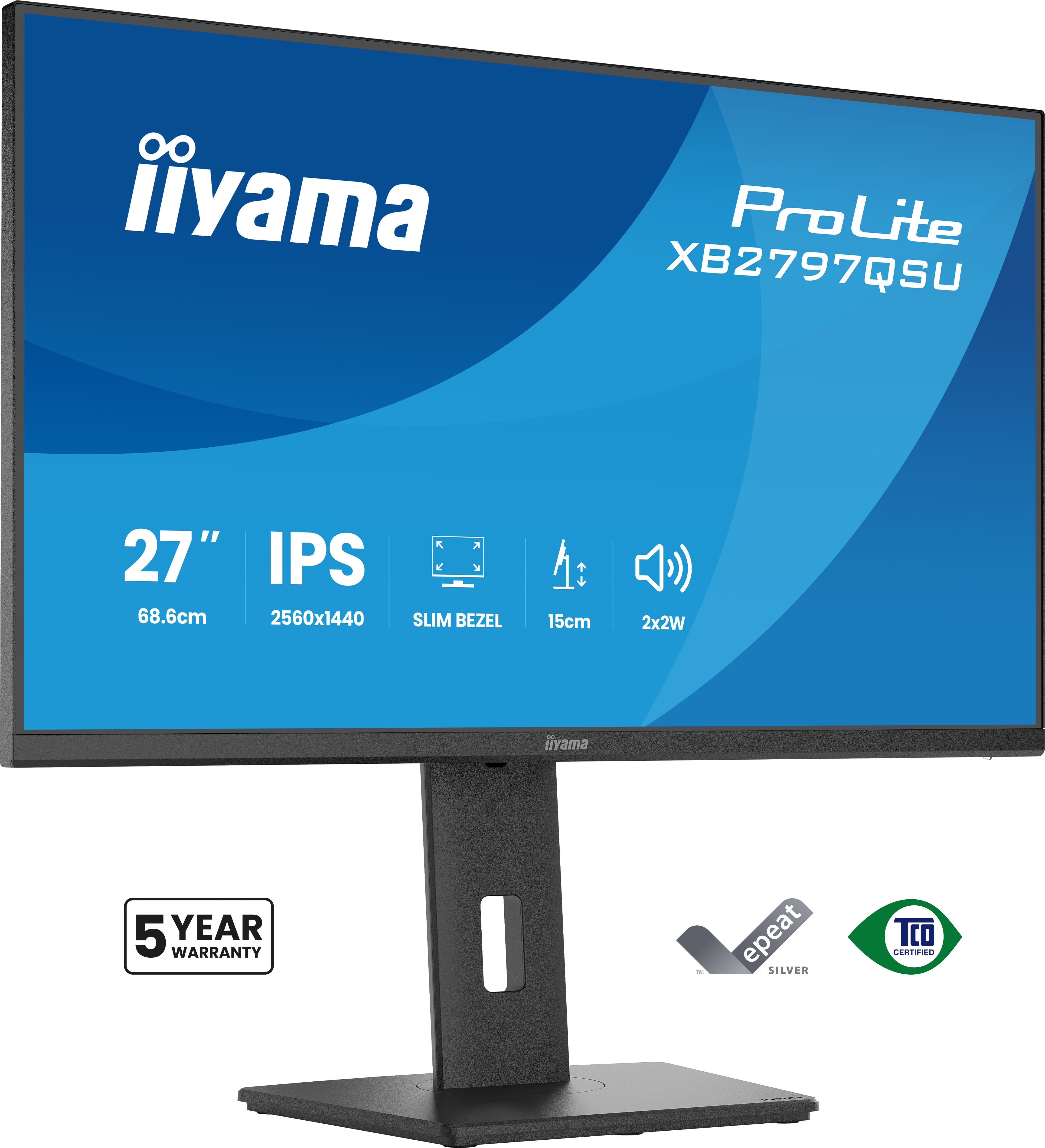 iiyama XB2797QSU-B1 Monitor ProLite 27" IPS QHD 75Hz XB2797QSU-B1