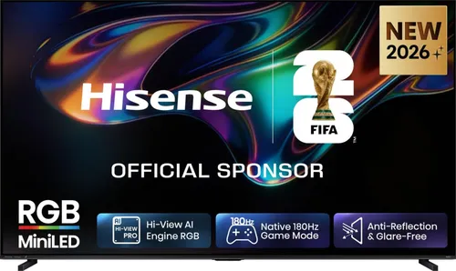 TV RGB Mini LED 100" - Hisense 100UR8S, UHD 4K, Hi-View AI Engine RGB, Modo Juego, Pantalla Antirreflejos, Smart TV, Full IA, Gris Carbón