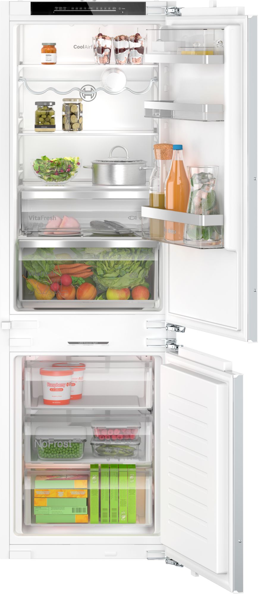 Bosch Serie 6 Frigorífico combi integrable 177.2 x 55.8 cm Cierre SoftClose con puerta fija KIN86ADD0