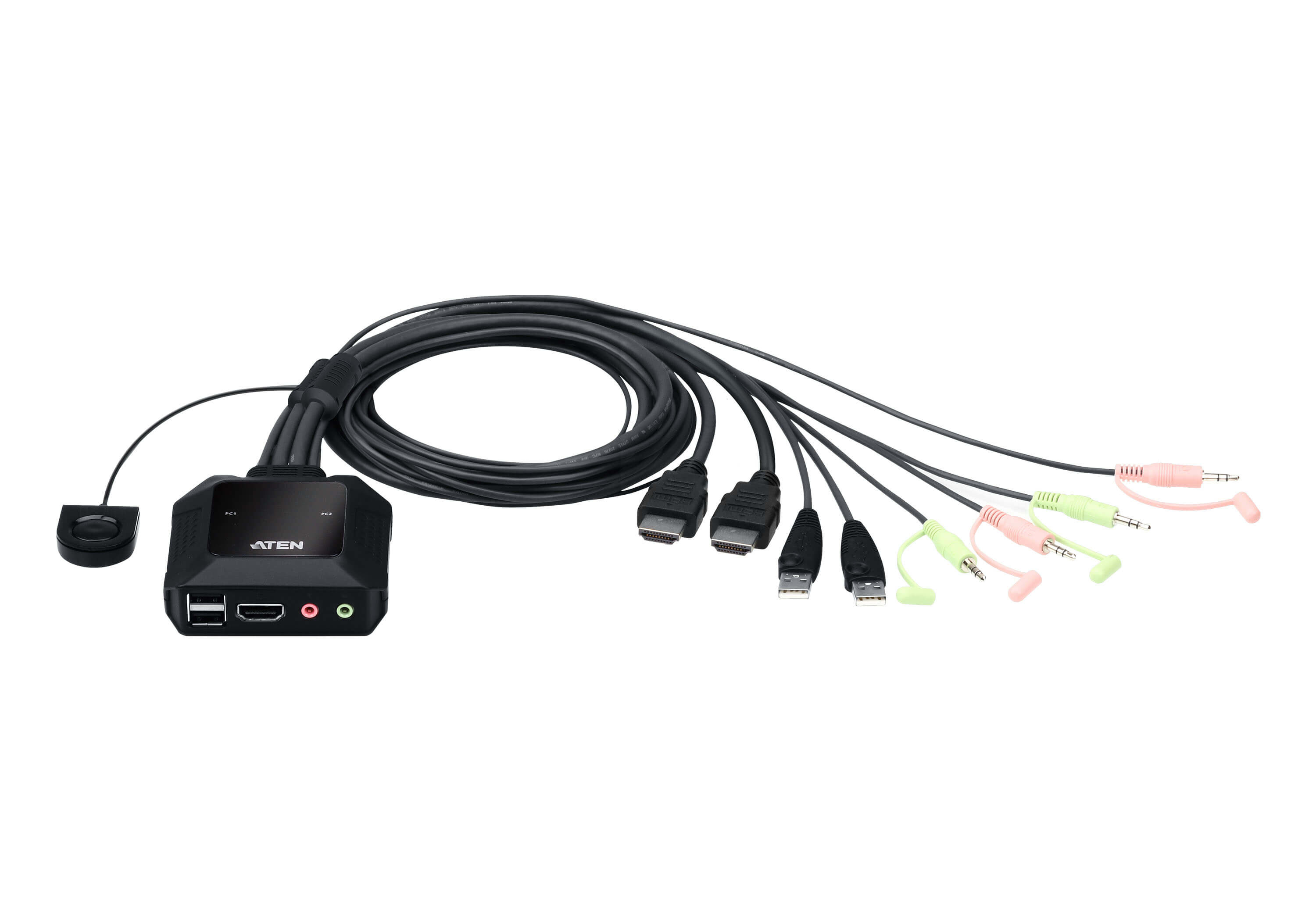 ATEN CS22H interruptor KVM Negro CS22H-AT
