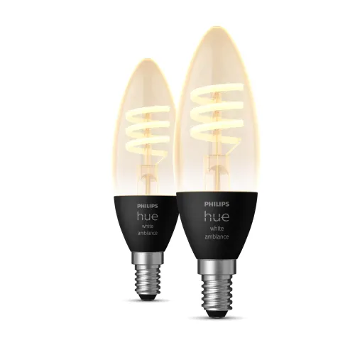 Philips Hue Filamento White Ambiance Vela - Bombilla Inteligente E14 - (paquete De 2)