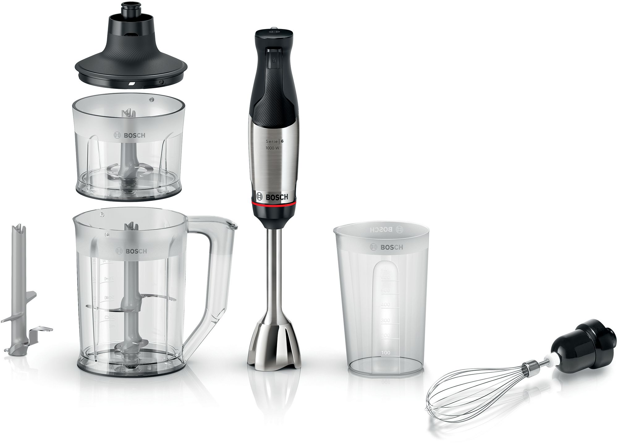 Bosch Serie 6 Batidora de mano ErgoMaster 1000 W Acero inoxidable MSM6M652