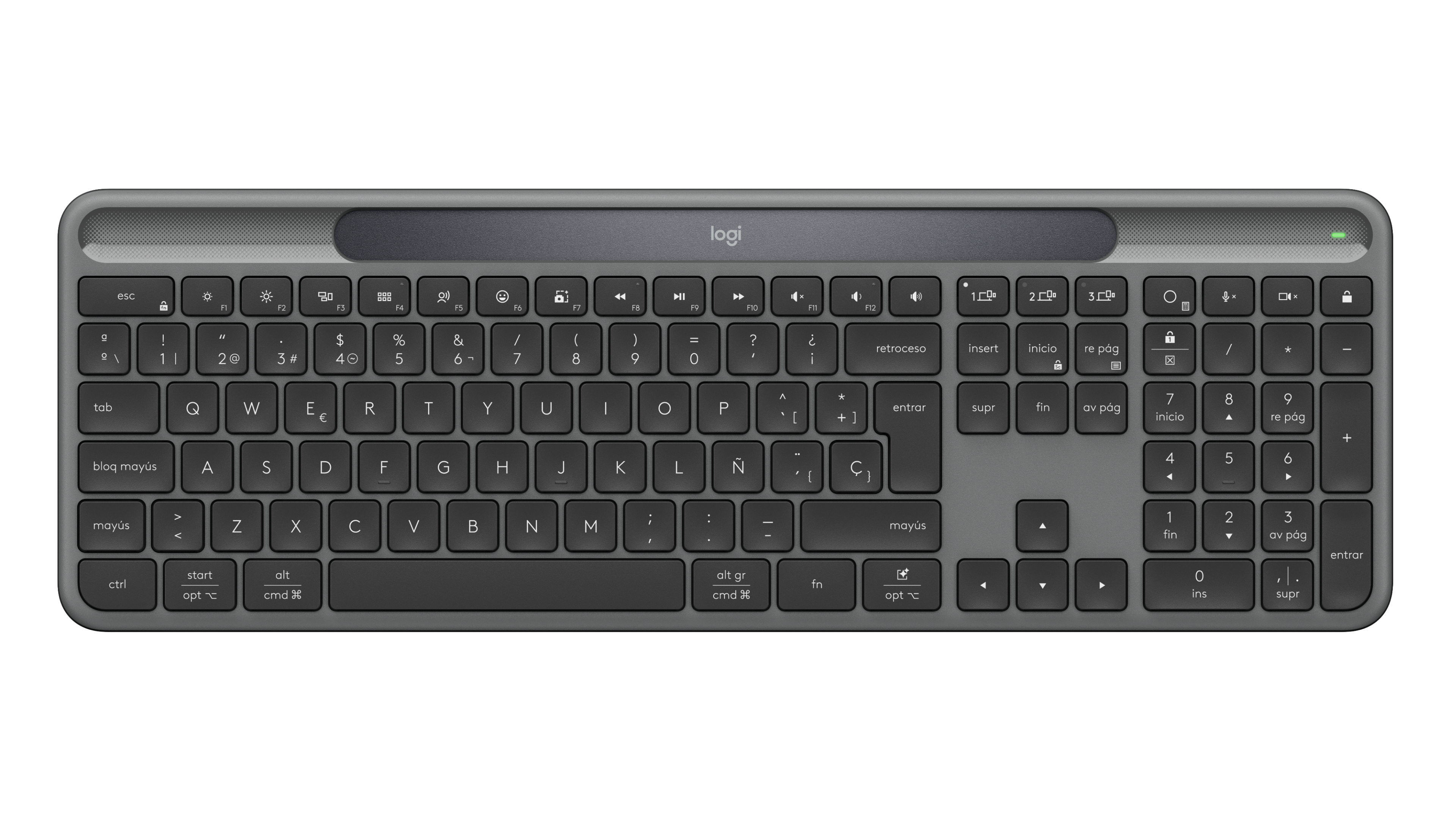 Teclado Logitech Signature Slim Solar+ K980 Grafito Inalámbrico Bluetooth