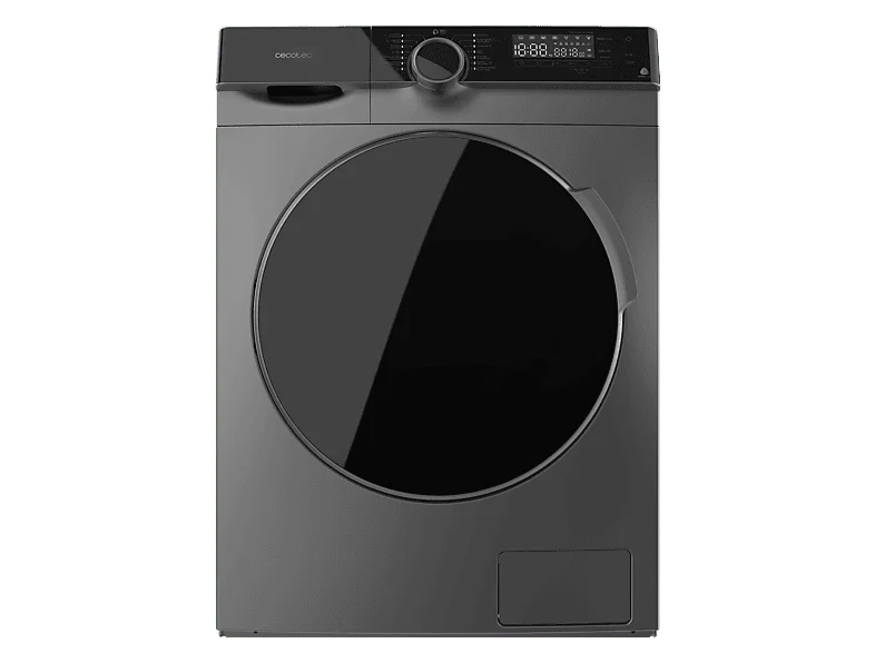 Lavadora carga frontal - Cecotec Bolero DressCode 121000 Steel, 12 kg, 1400 rpm, Motor Inverter Plus, Lavado con vapor, Steel