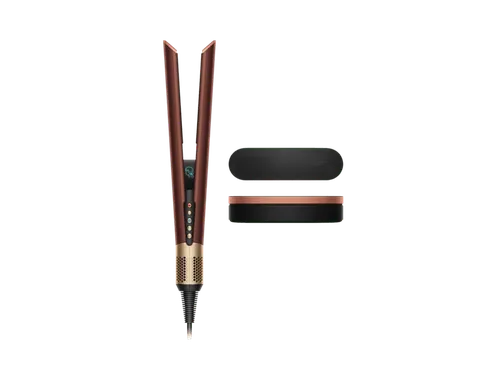 Plancha secador - Dyson Airstrait™, Alisado Mojado a Seco, 1600W, 4 Niveles temperatura, Estuche de presentación, 3 potencia, Plum/Copper