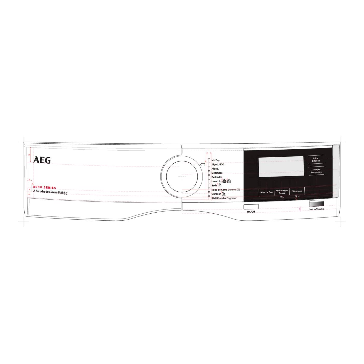 AEG panel mandos, blanco, AEG 140252264019