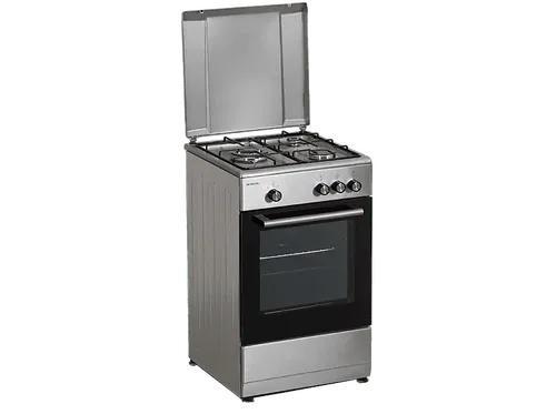 Cocina a gas - Infiniton CC57TAC, Gas Butano, 43 l, 3 Zonas, Libre Instalación, Grill, Horno de gas, Inox