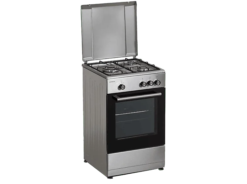 Cocina a gas - Infiniton CC57TAC, Gas Butano, 43 l, 3 Zonas, Libre Instalación, Grill, Horno de gas, Inox