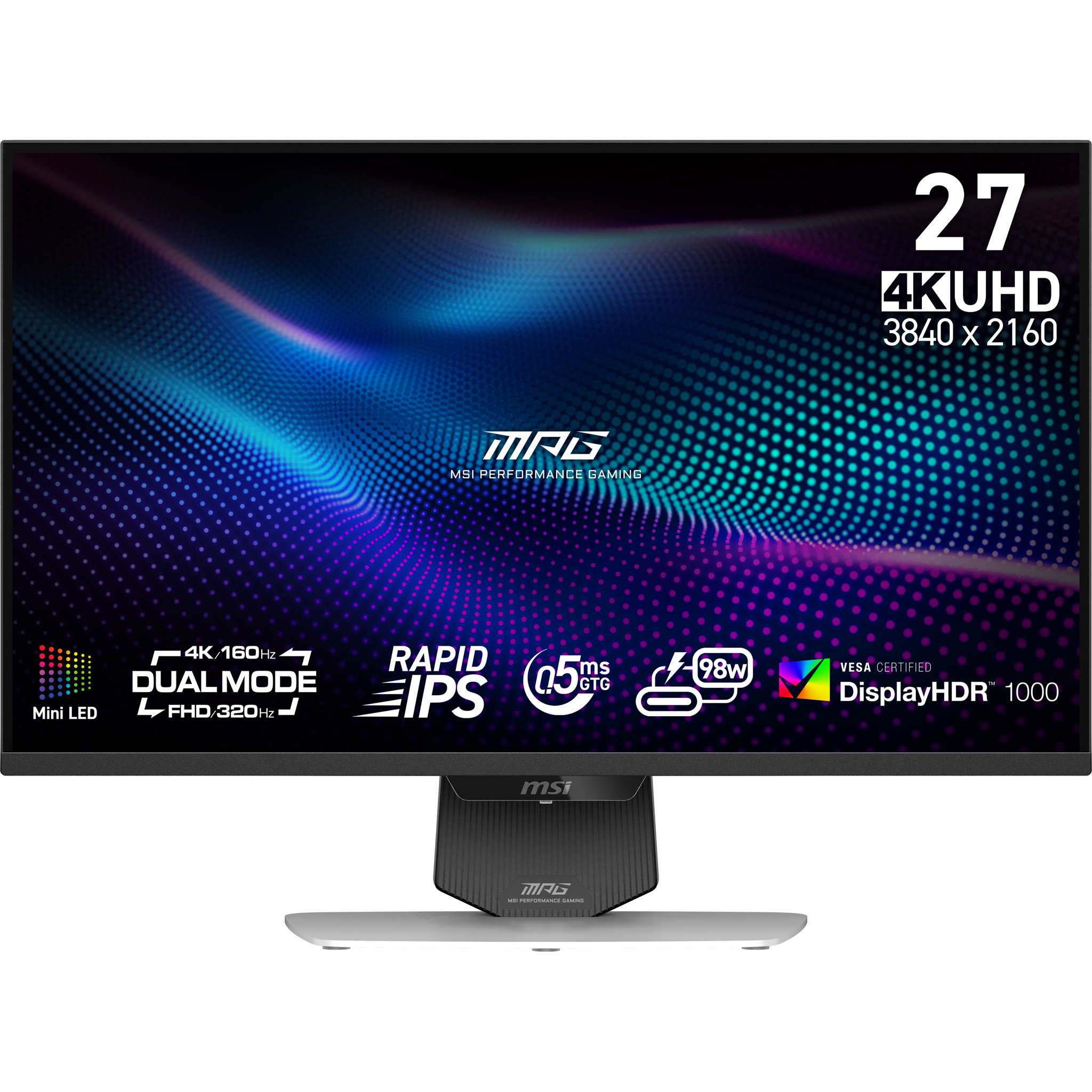 MSI MPG 274URDFW E16M 27" UHD 4K IPS MiniLED Dual 320Hz/160Hz 0.5ms HDR