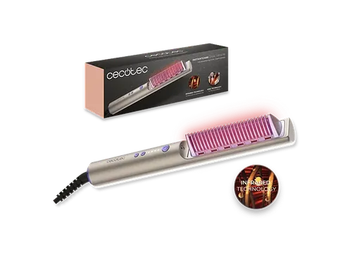 Cepillo alisador - Cecotec InstantCare Lisse iSphere, Infrarrojos, Iones, 140-200ºC, Memoria, Bloqueo, Calentamiento rápido, Autoapagado, Multicolor