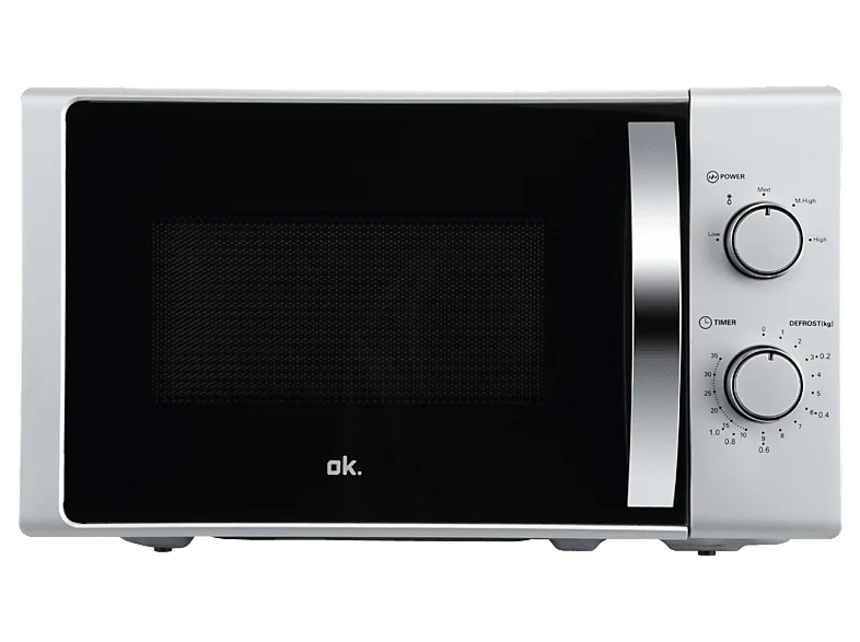 Microondas - ok. OMW 2024-3 S, 700 W, 5 Niveles de Potencia, 20l, Control Mecánico, Plata