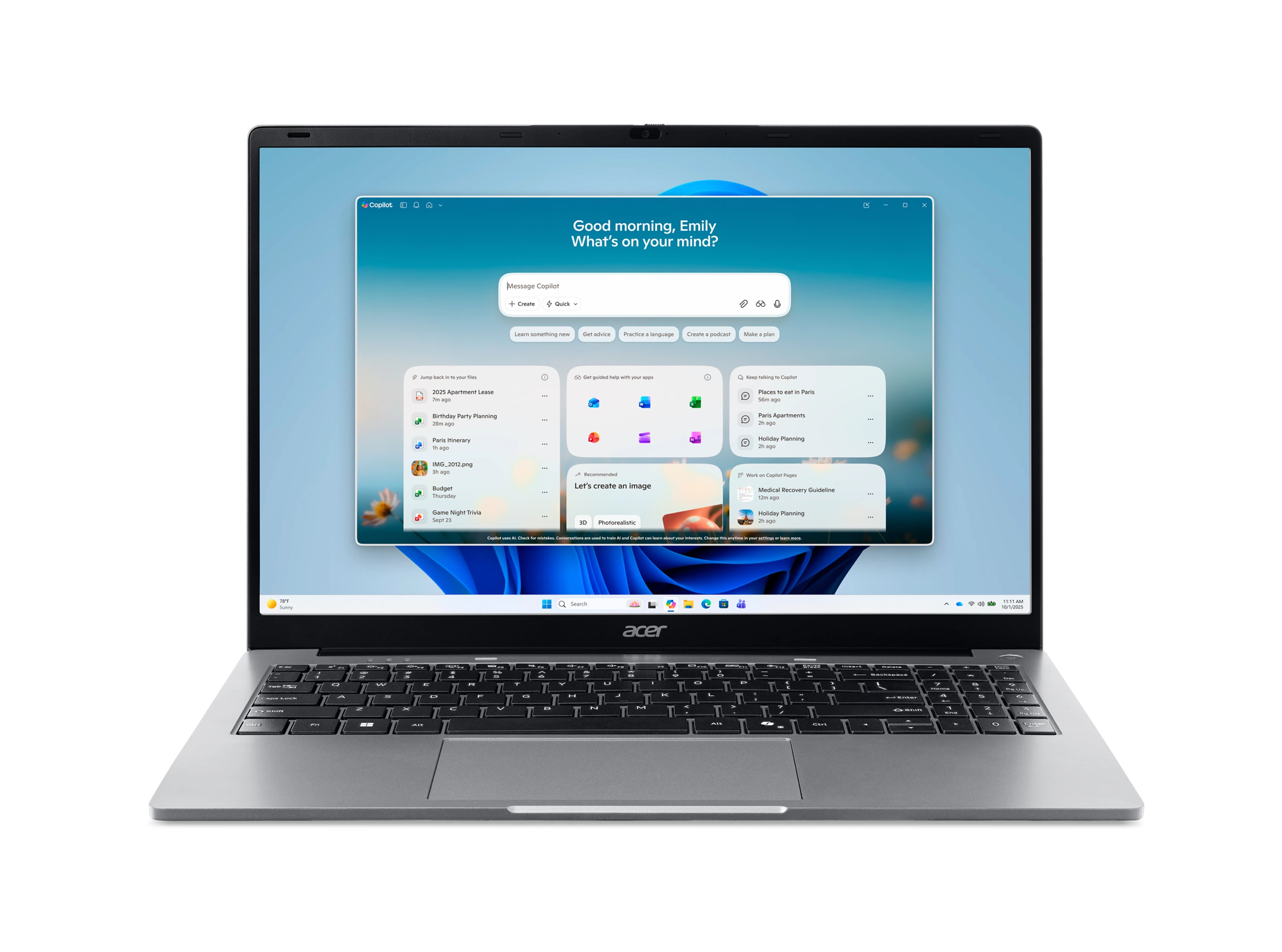 PORTATIL ACER LITE 15-47P Ryzen3 5400U, 8GB, 512GB SSD, 15.6", W11H