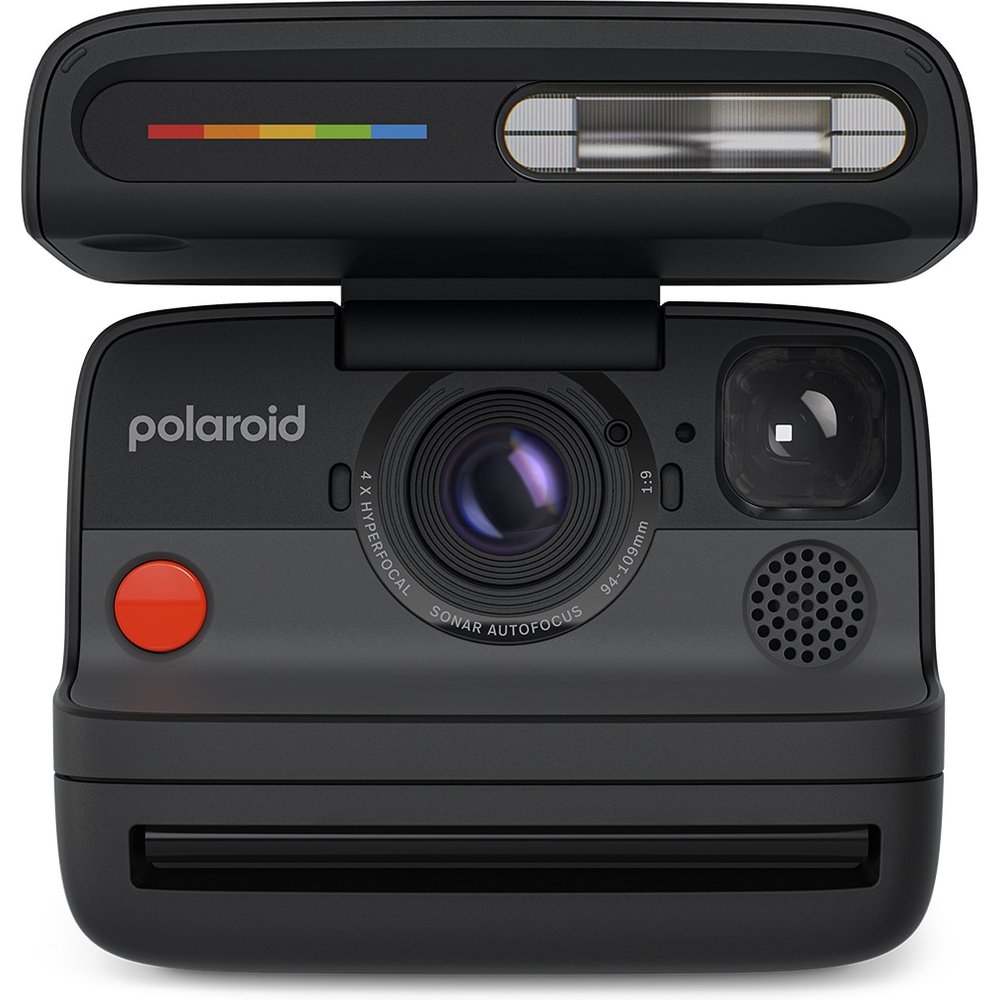 Cámara instantánea - Polaroid Flip, Sistema hiperfocal 4 lentes, Flash, Negro
